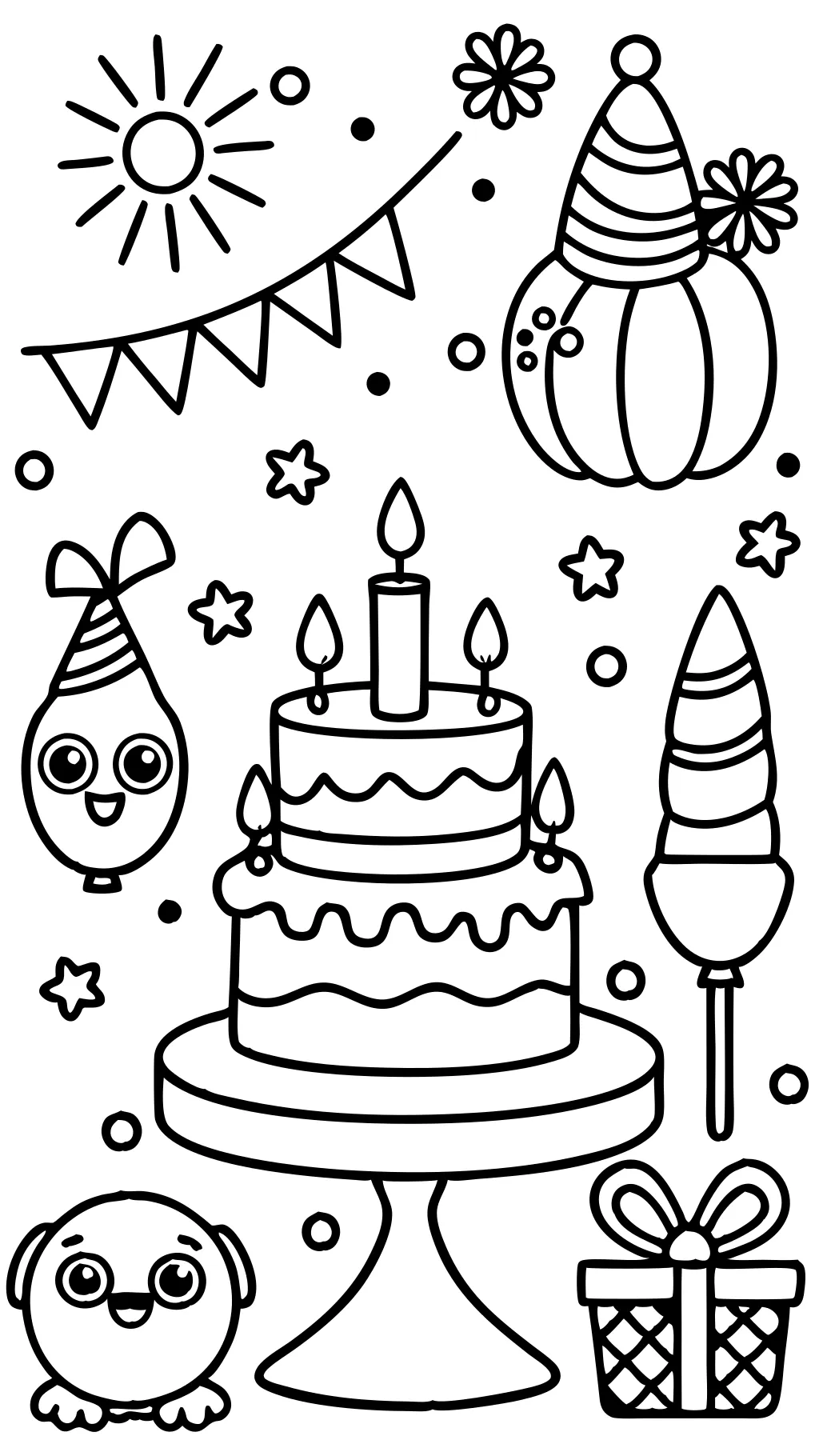 coloriages pour la fête d’anniversaire